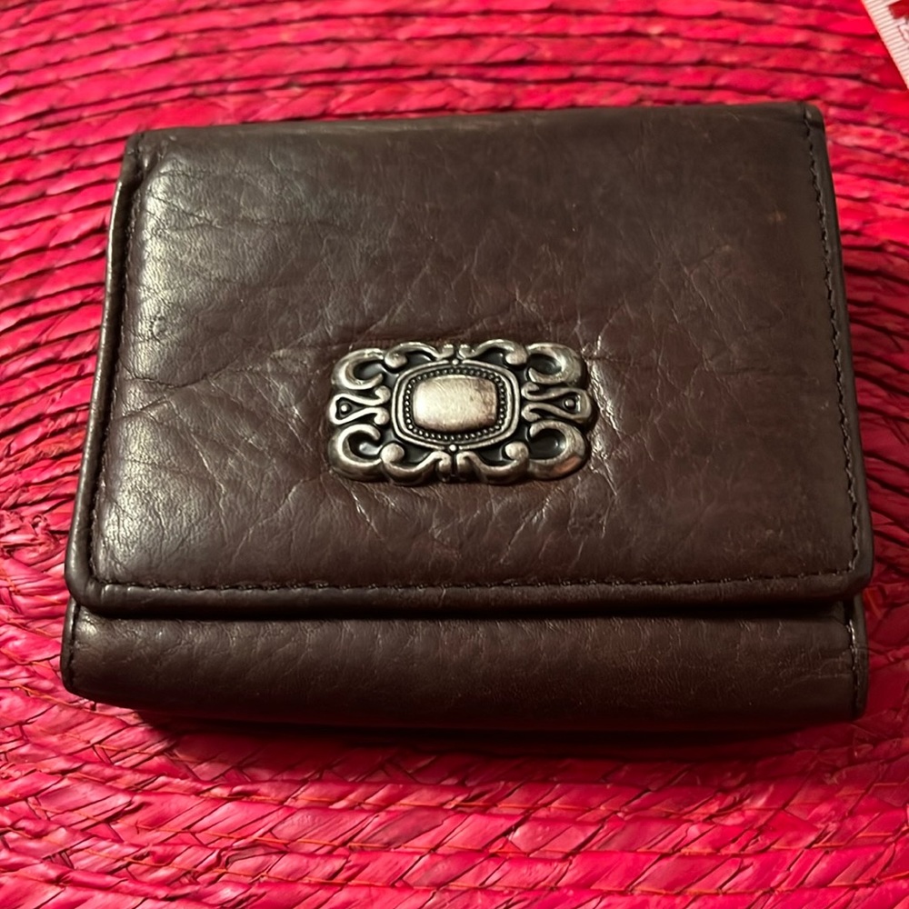 Fossil Brown Leather Wallet with Silver Accent